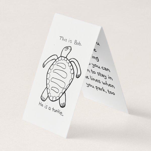 Coloring Turtle Parking Prank Card