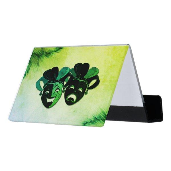 Comedy and Tragedy Theater Design Green Desk  Holder