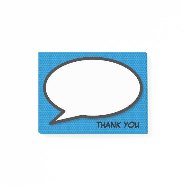 Comic Book Speech Bubble Thank You Post-it Notes