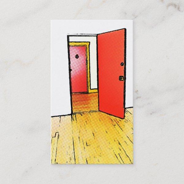 comic style open door : flooring (red)