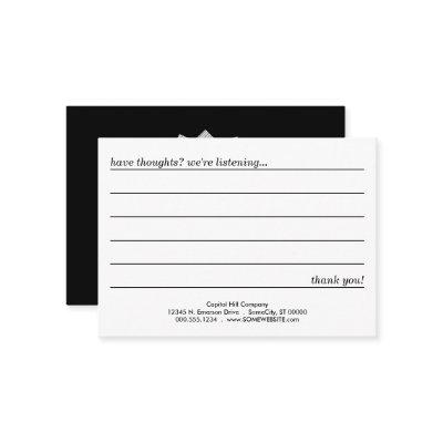 comment card