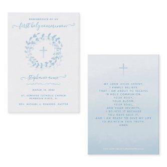 Communion Blue Wreath and Cross