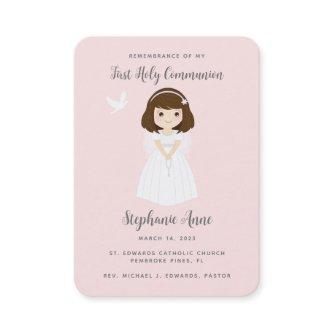 Communion Dove Brunette Girl Prayer