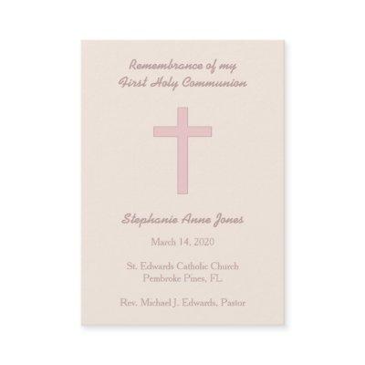 Communion Pastel Pink Cross