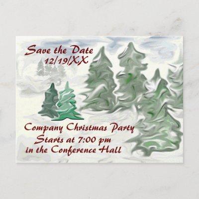 Company Christmas Party Save the Date Artistic Postcard