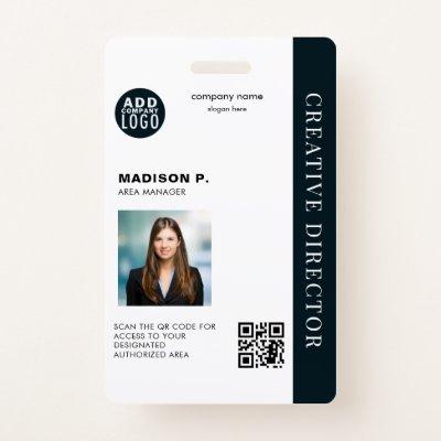 Company Employee ID Custom QR Code Photo Badge