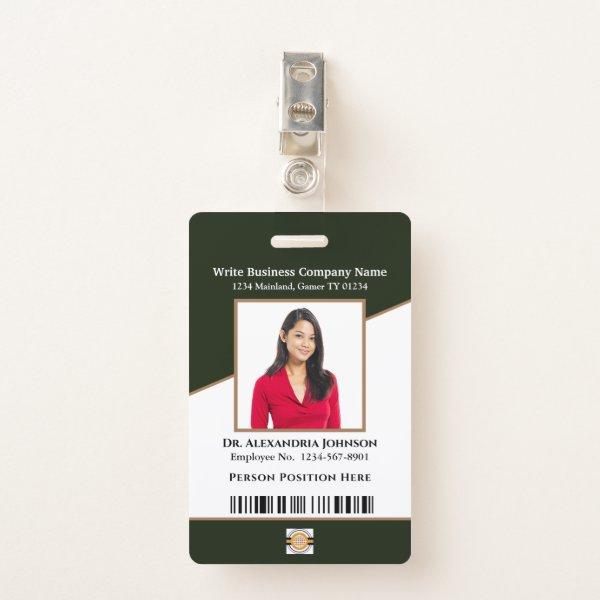 Company Employee Photo Name Barcode Logo ID Custom Badge