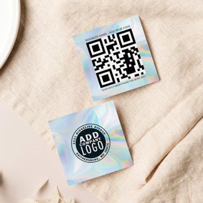 Company Logo and QR Code DIY Holographic Square