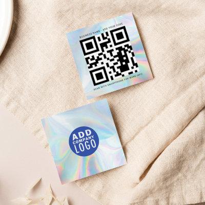 Company Logo and QR Code DIY Holographic Square
