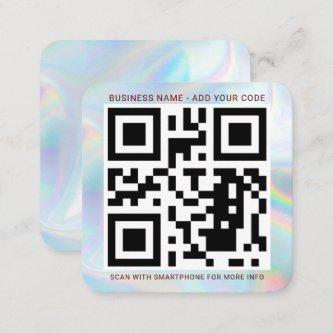 Company Logo and QR Code DIY Holographic Square