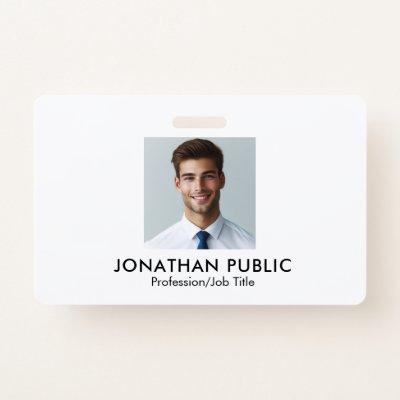 Company Logo Here Employee Photo Template Custom Badge