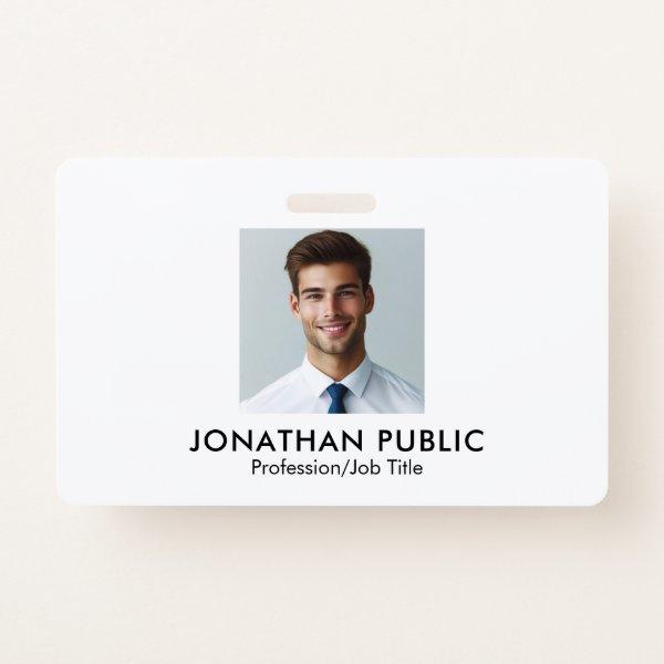 Company Logo Here Employee Photo Template Custom Badge