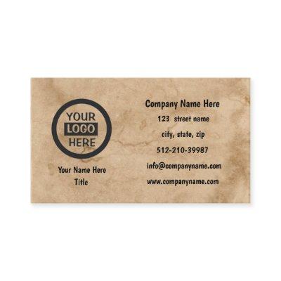 Company Logo & Information | Brown Background on