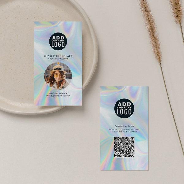 Company Logo QR Code Employee Photo Holographic