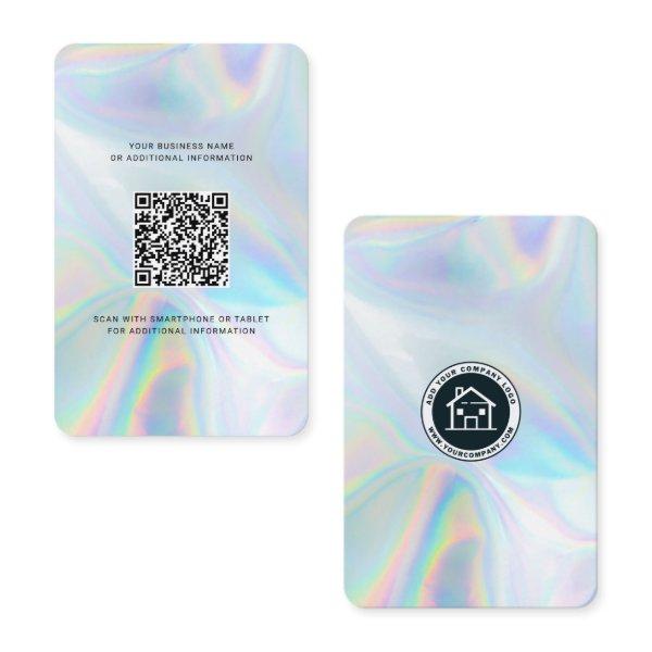 Company Logo QR Code Holographic Modern