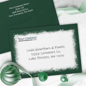 Company Logo Winter Green White Frosty Addressed Envelope