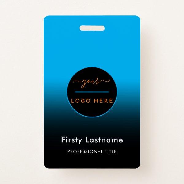 Company Logo with First and Last Names Bar Code Ba Badge