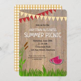 Company Summer Picnic Rustic Invitation