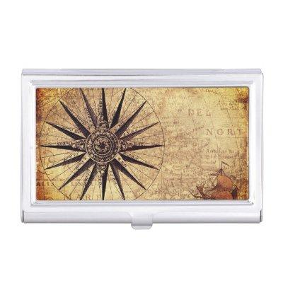 Compass Discovery Age World Map Vintage  Case