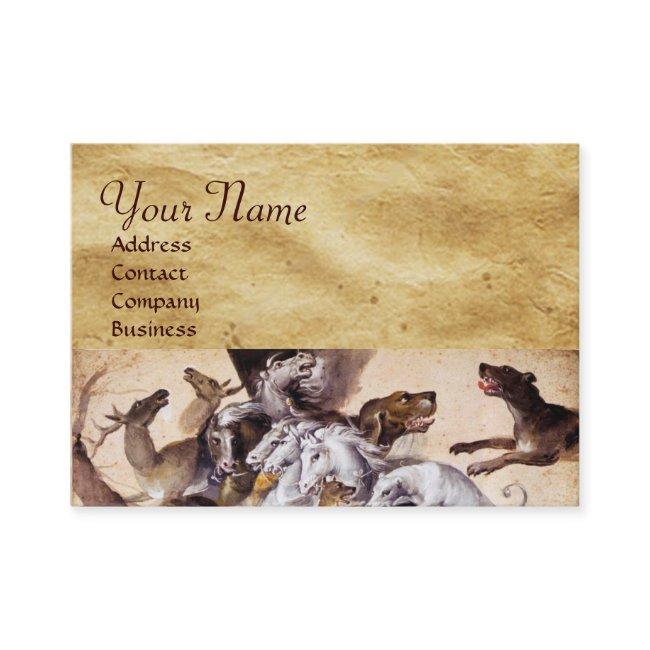 COMPOSITION WITH ANIMALS,REARING HORSES,DEERS,DOGS