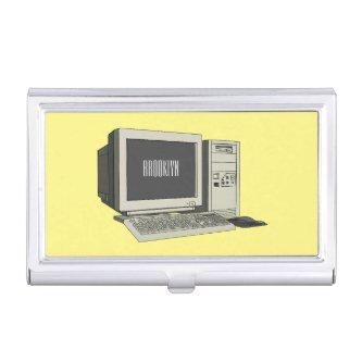 Computer cartoon illustration   case