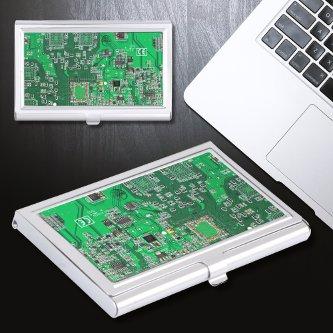 Computer Geek Circuit Board Green  Holder