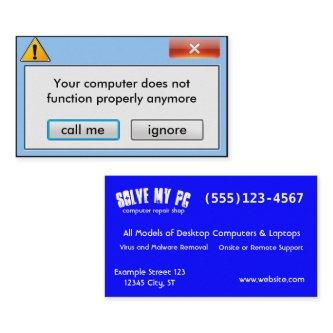 Computer Repair Company pop up message