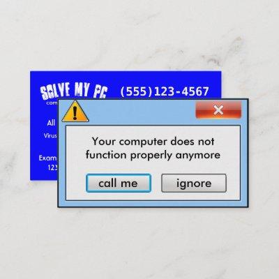 Computer Repair Company pop up message