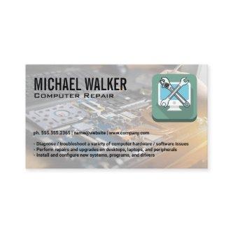 Computer Wrench Repair Logo | Technician Working