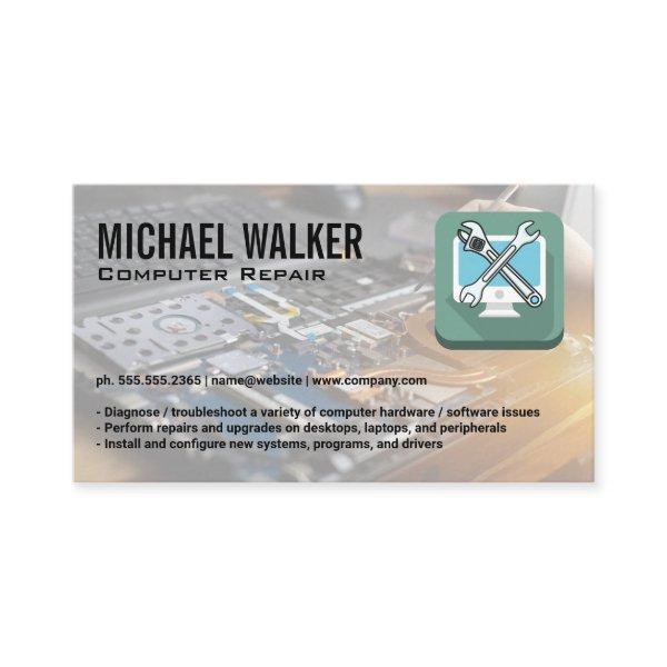 Computer Wrench Repair Logo | Technician Working