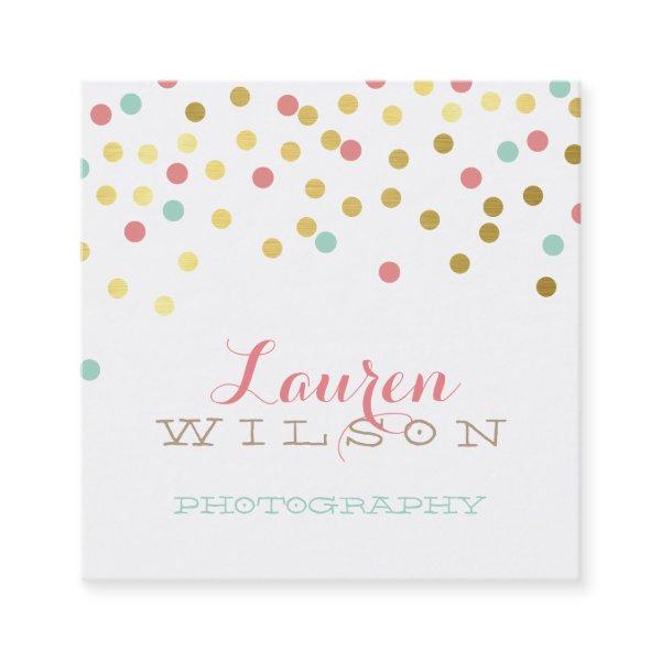 CONFETTI GLAMOROUS cute gold foil coral mint kraft Square