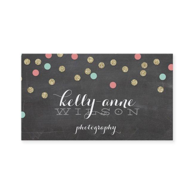 CONFETTI GLITTER cute gold coral mint chalkboard