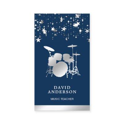 Confetti Music Teacher Silver Drum Kit Drummer