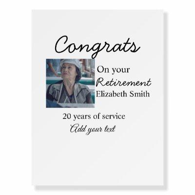 Congrats on your retirement add photo name date mi foam board