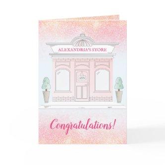 Congratulations Business Grand Opening Pink Card