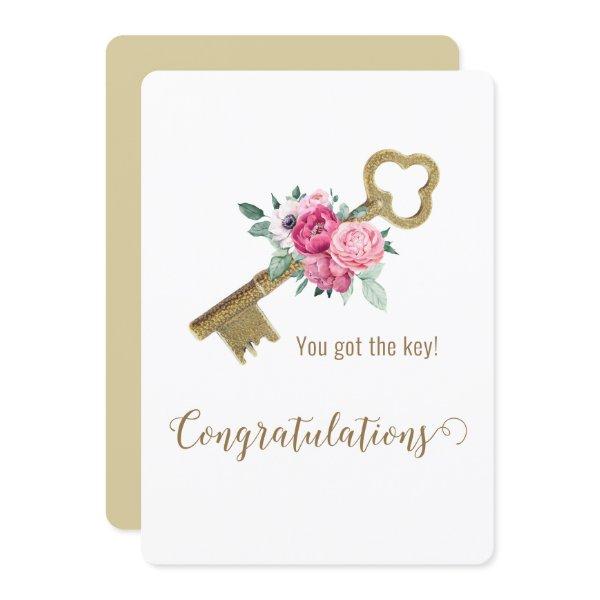 Congratulations New Home Trendy Real Estate Agent  Card