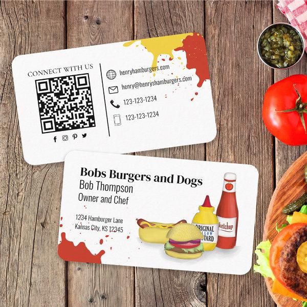 Connect With Me | QR Code Simple Hamburger Hotdogs