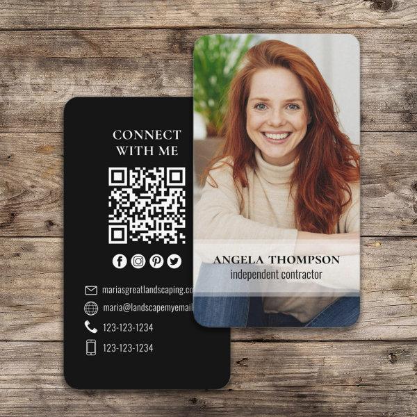 Connect With Me | QR Code Simple Modern Photo Pink