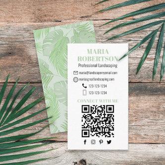 Connect with Me | QR Code Social Media Palm Leaves