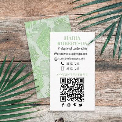 Connect with Me | QR Code Social Media Palm Leaves