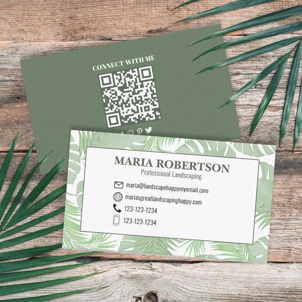 Connect with Me | QR Code Social Media Palm Leaves