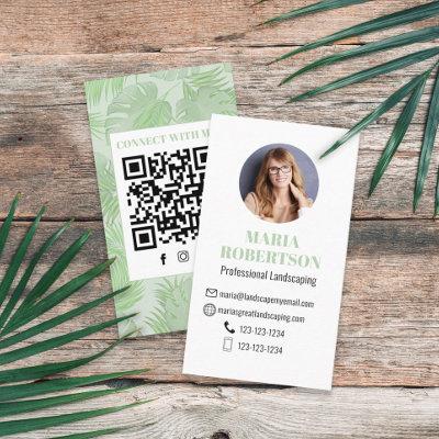 Connect with Me | QR Code Social Media Palm Leaves