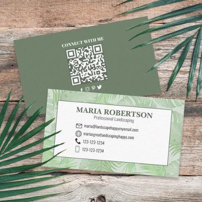 Connect with Me | QR Code Social Media Palm Leaves