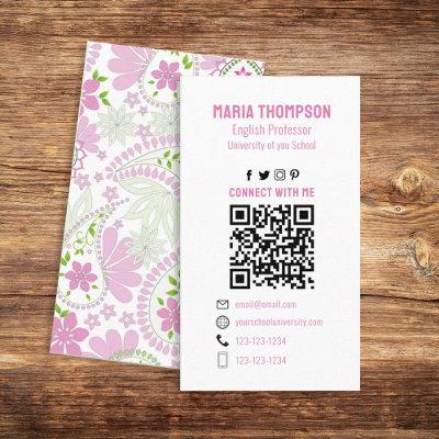 Connect With Me | Social Media QR Code Paisley