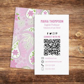 Connect With Me | Social Media QR Code Paisley