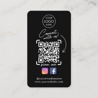 Connect With Us Black Instagram Facebook QR Code