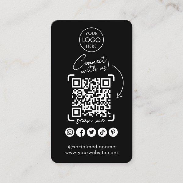 Connect With Us Black Social Media QR Code