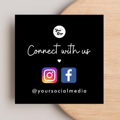 Connect with Us Heart Instagram Facebook QR Code Square