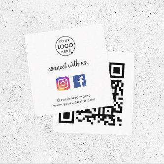 Connect with us Instagram Facebook Social Media QR Square