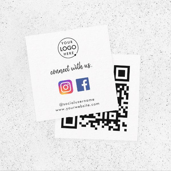 Connect with us Instagram Facebook Social Media QR Square
